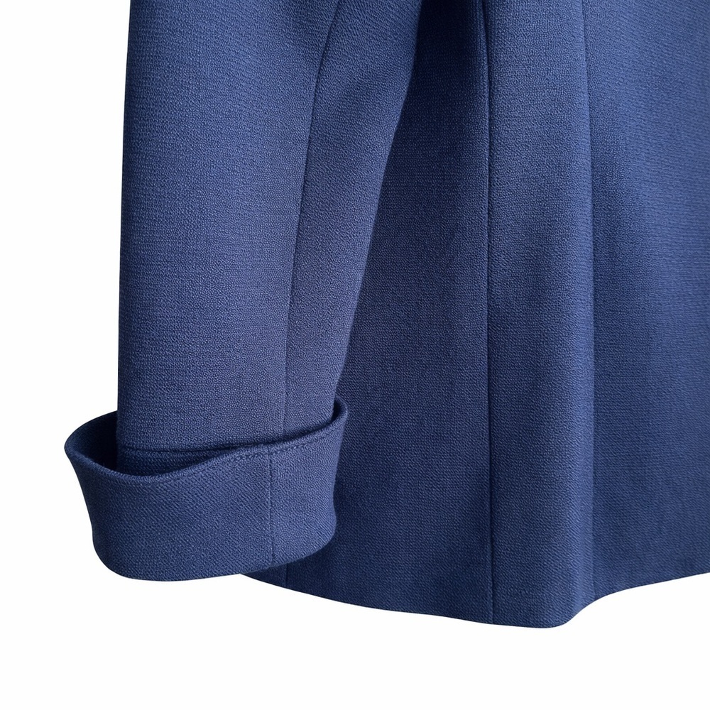 Club Monaco Navy Textured Tailored Jacket with Flared Cuffs | Size 12 - Picture 3 of 4